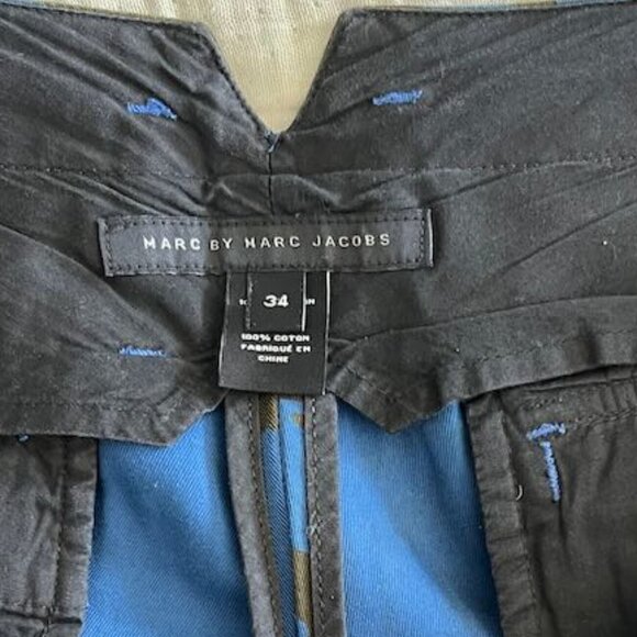 Marc by Marc Jacbos Rare Blue and Green Camo Pattern Men's Pleated Shorts - Picture 4 of 5